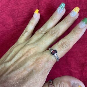 Garnet Gemstone Ring in 925 Sterling Silver